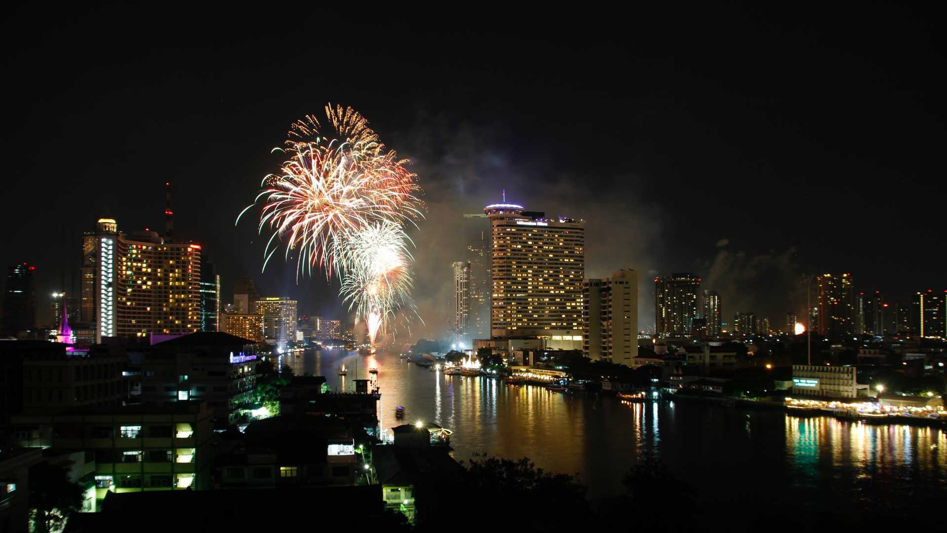 fireworks over Bangkok