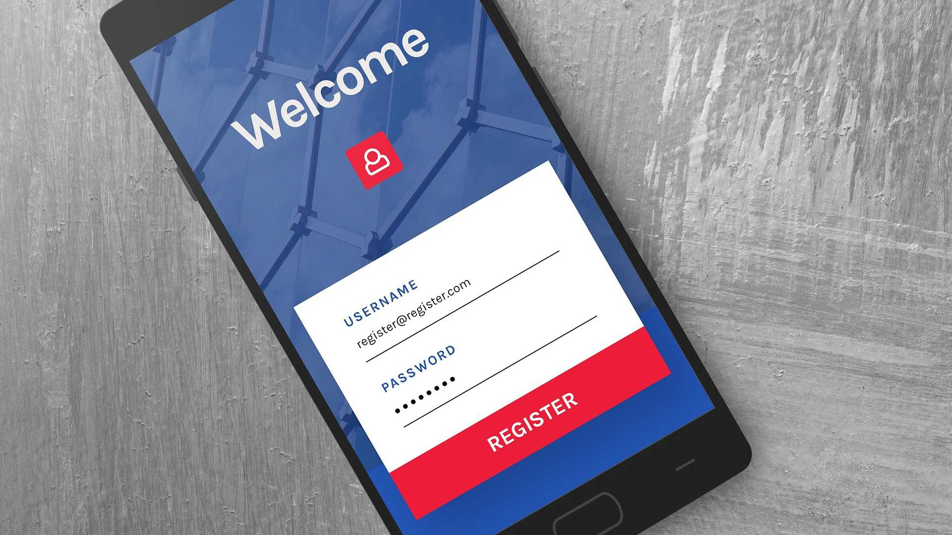 phone with login screen