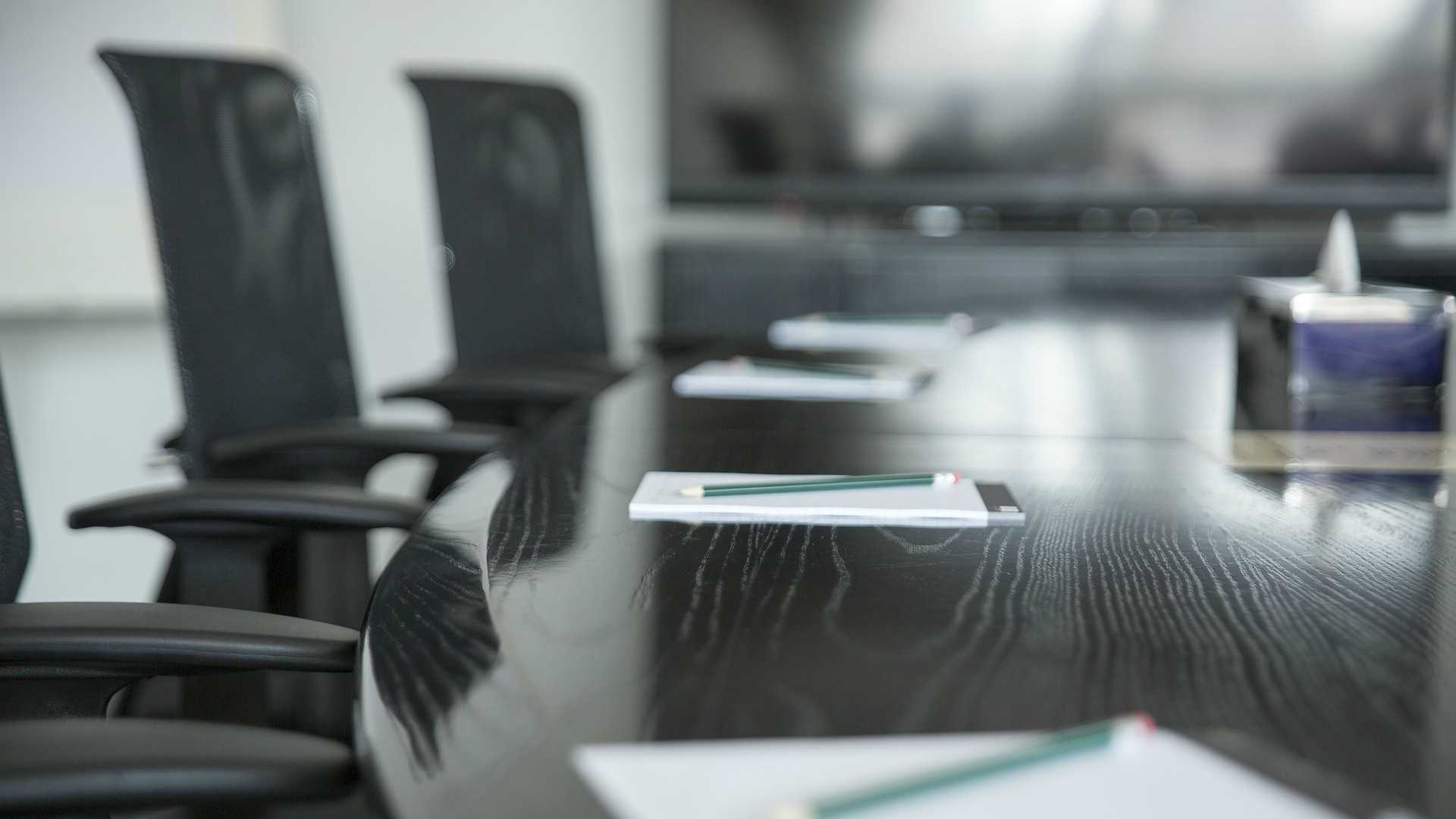 conference room set for training