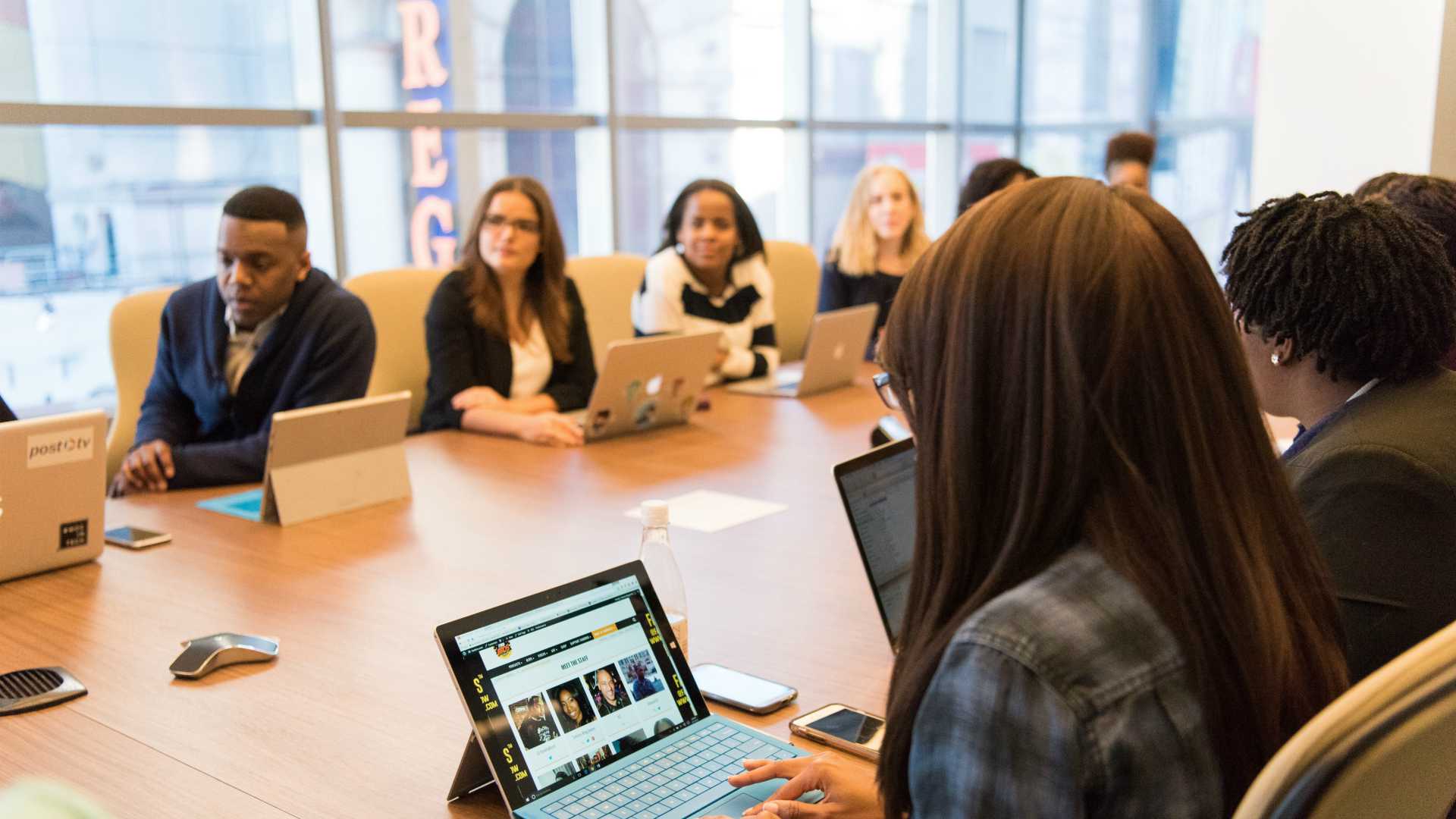 meeting in a conference room