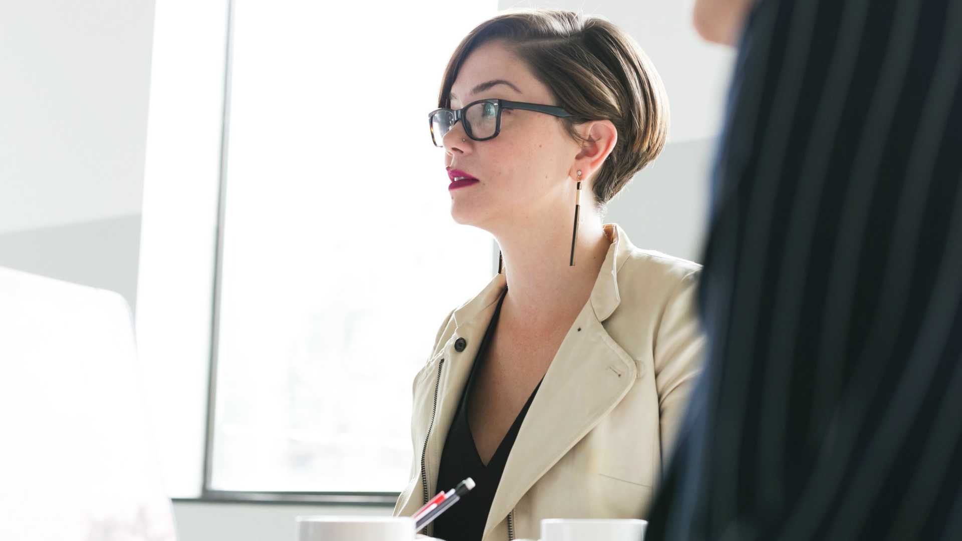 woman in a meeting