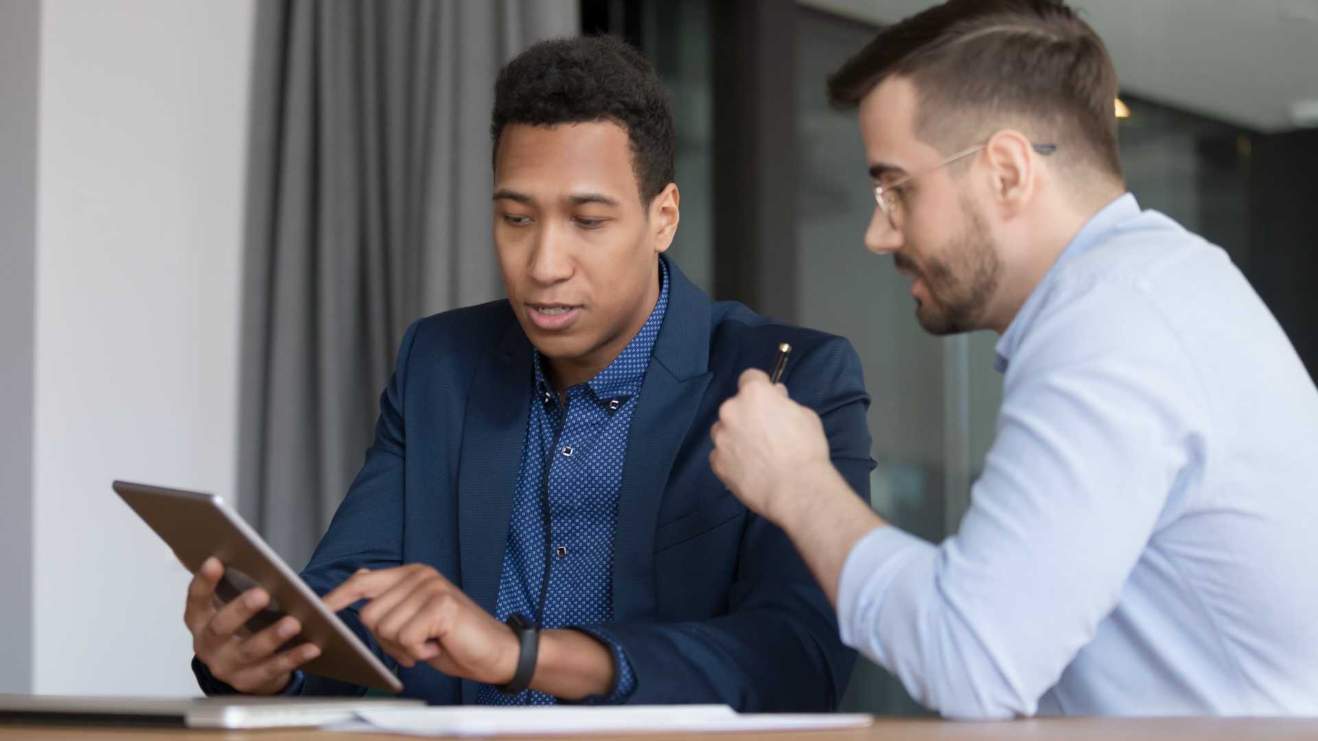 two businessmen meeting