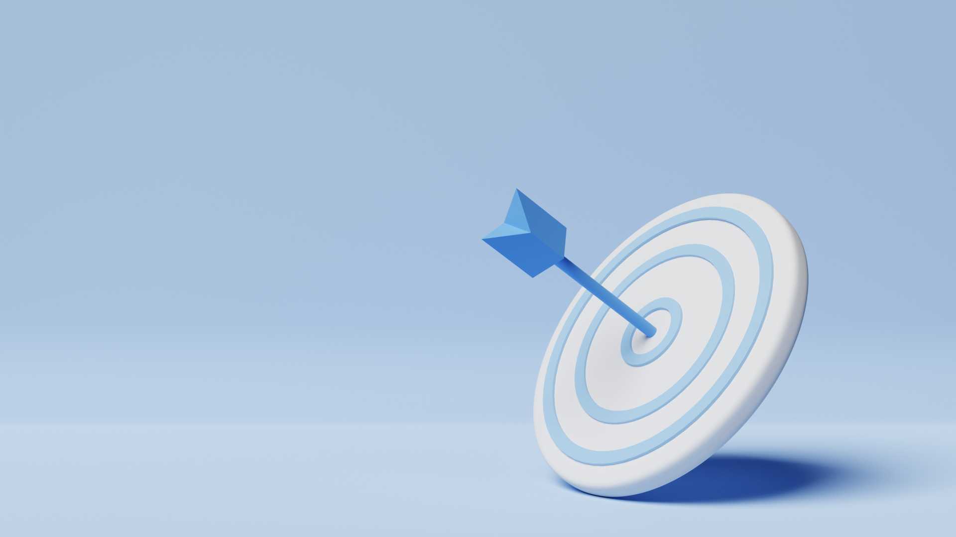 Blue target with a blue arrow in bulls eye.