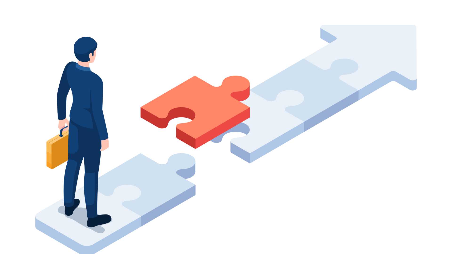 Man following a path for work.