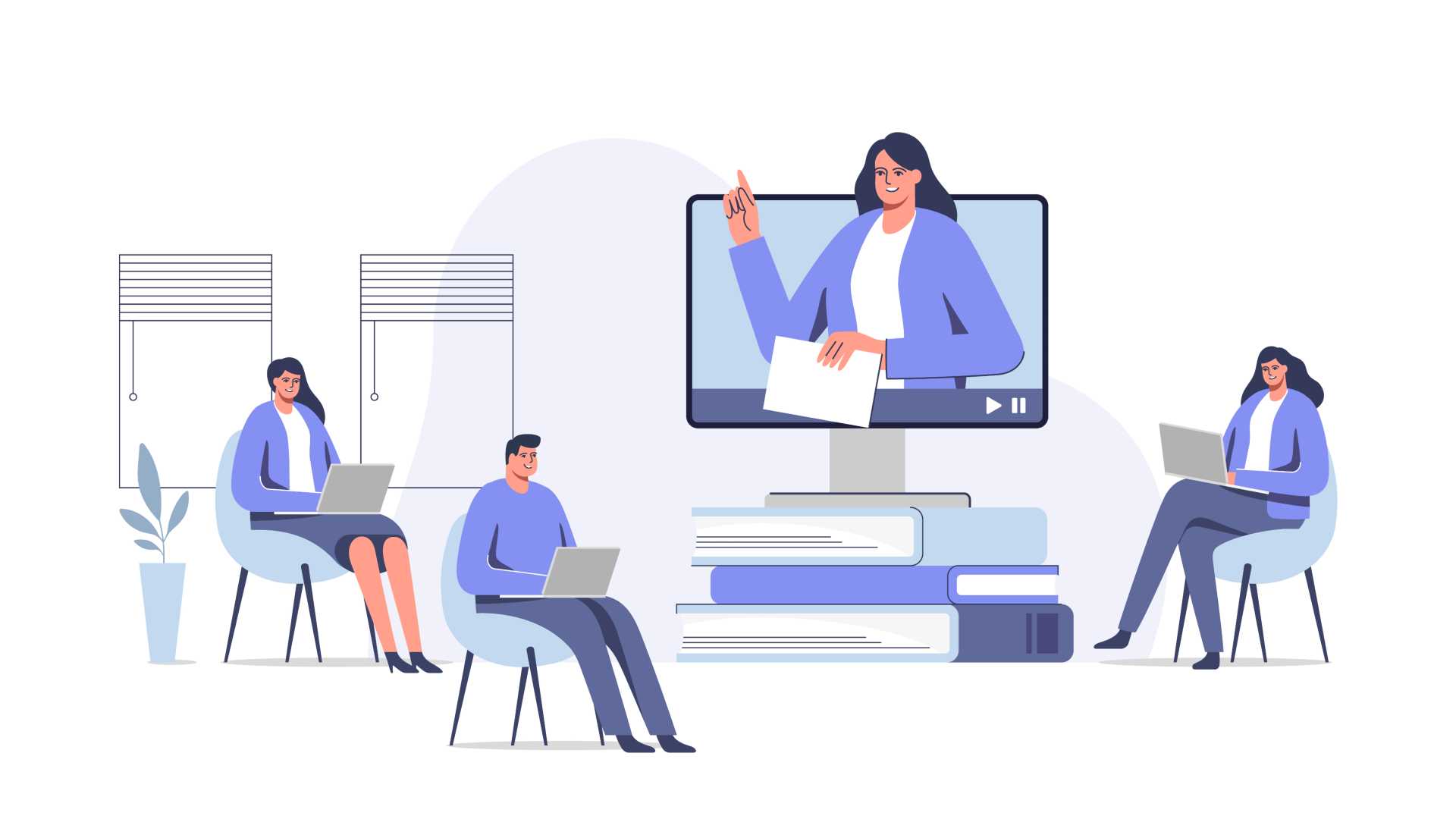 Cartoon in a team meeting.