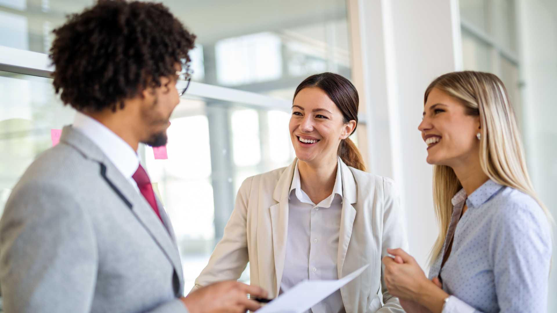 People in a group orientation.