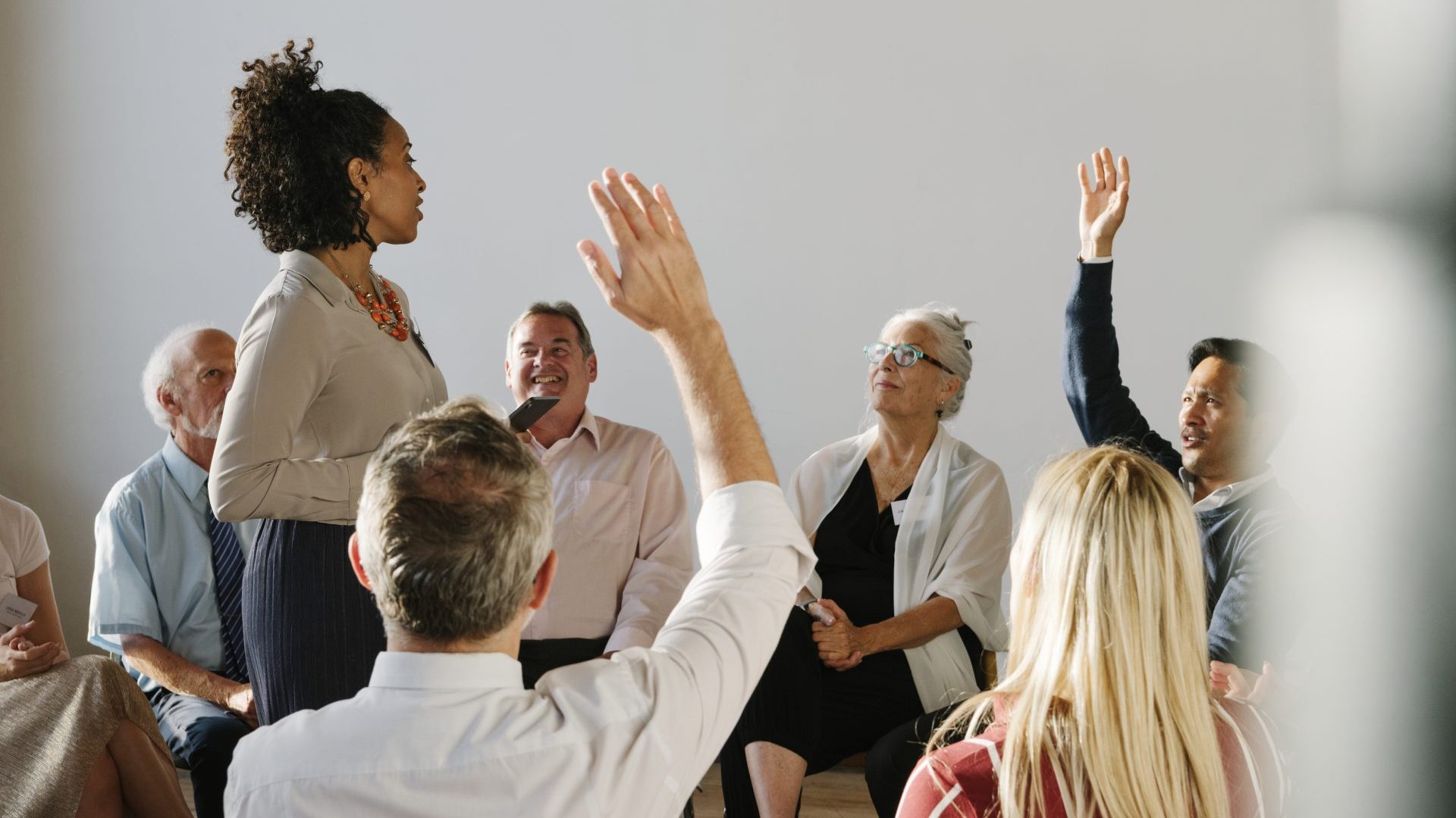 Group session for work.