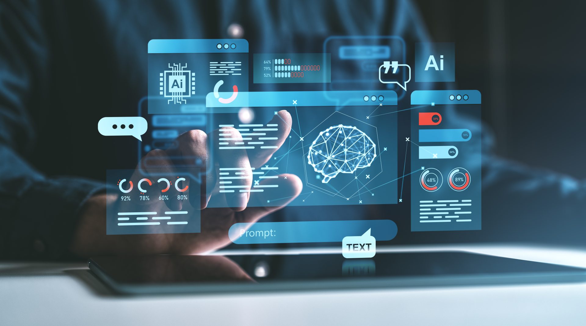 AI generated content on a computer.